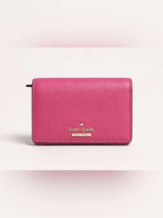kate spade Handbags - kate spade pink saffiano zip cardholder with gold hardware